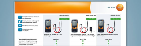 Comparativa de los multímetros de Testo