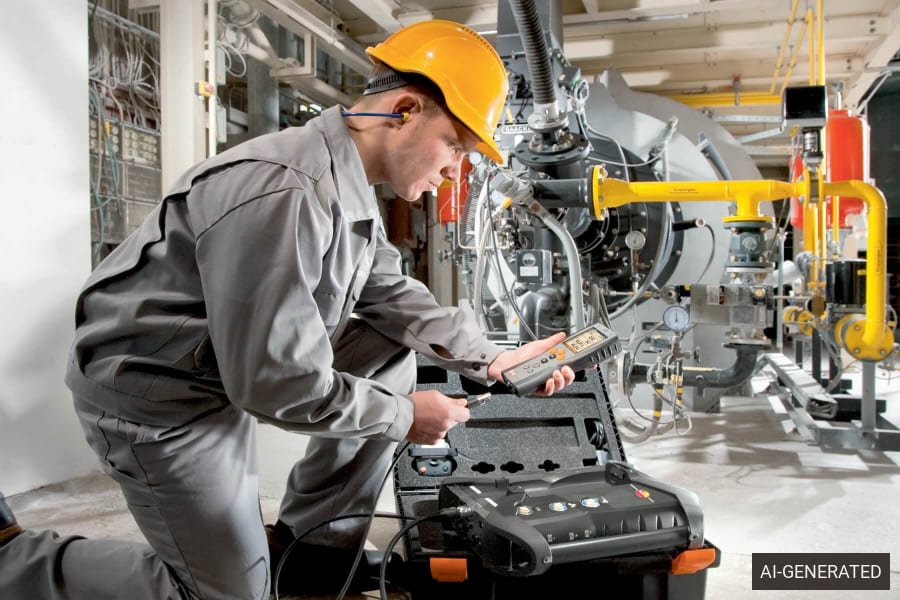 Emission measurement on burners and boilers