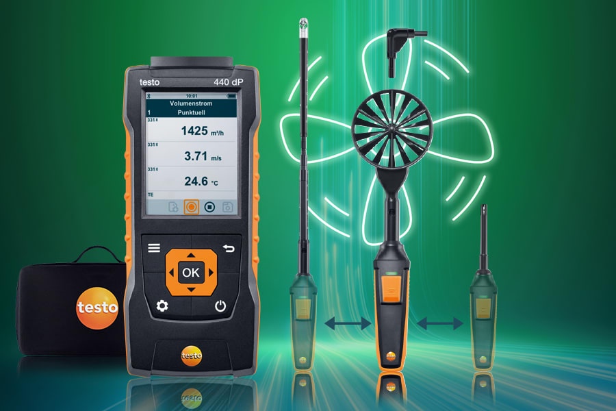 testo 440 delta P Flow CombiSet 2 com Bluetooth