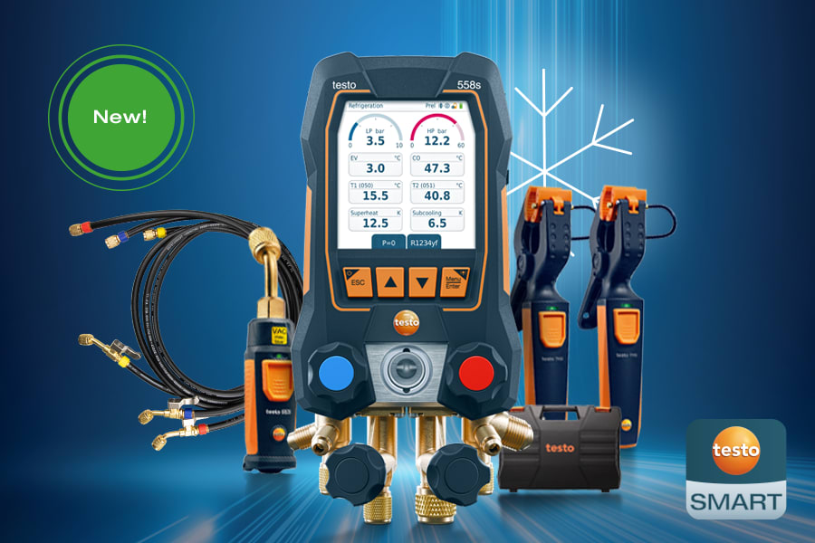 testo 558s Smart Vacuum Kit with charging hoses