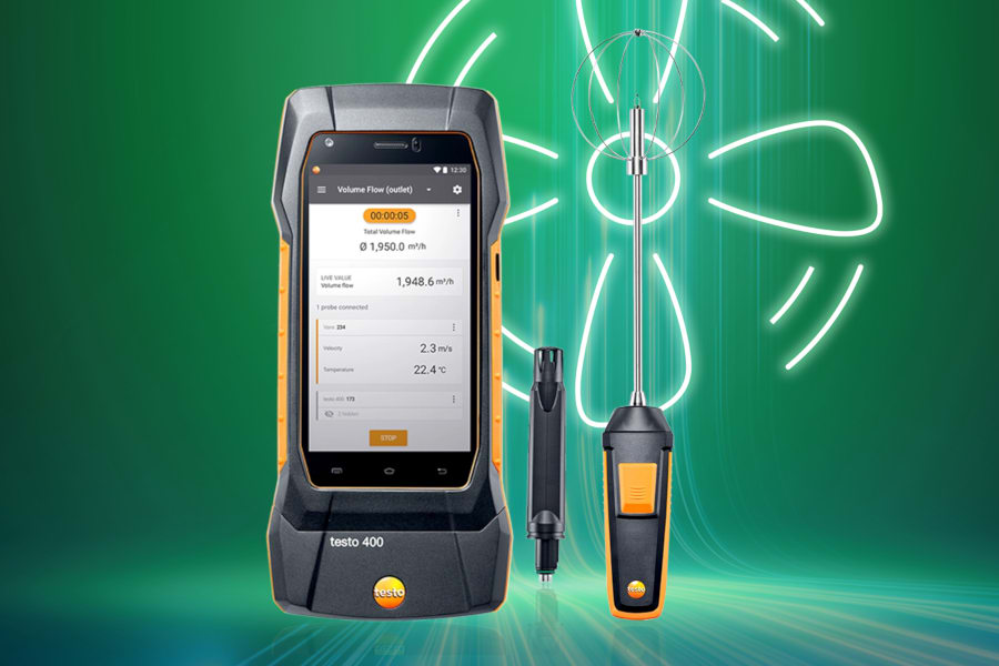 Instrumento para climatización y velocidad del aire universal testo 400