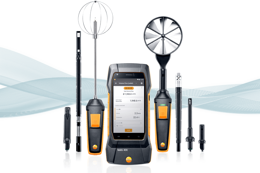 Instrumentul universal testo 400 pentru măsurarea vitezei aerului și a calității aerului ambiental