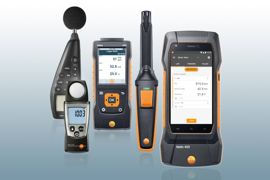 Omgevingsmeting met meetinstrumenten van Testo