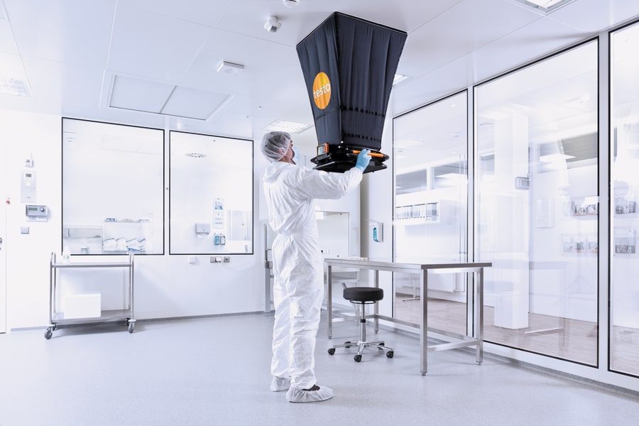 Determinare la portata e la velocità dell'aria in una camera bianca