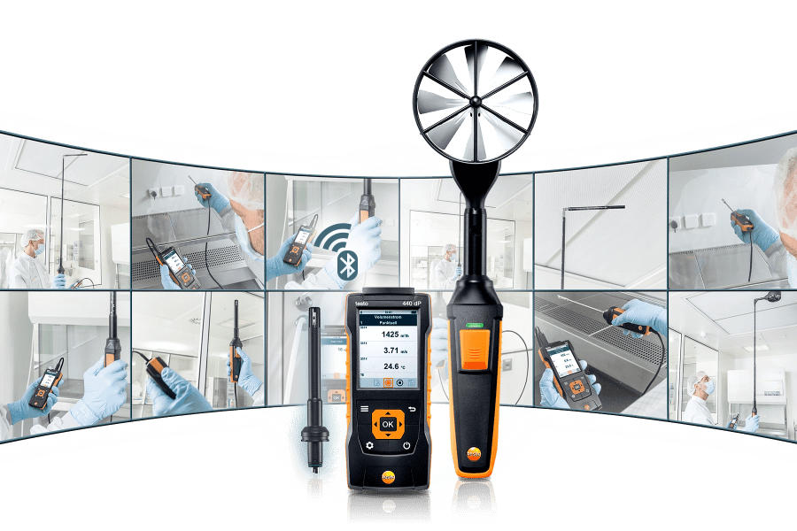 testo 440 Multifunction IAQ Meter with probes for measurement in laboratories and clean rooms