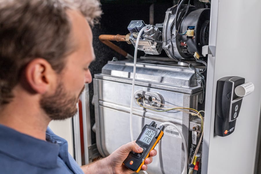 Medición de la presión diferencial con el testo 512-1