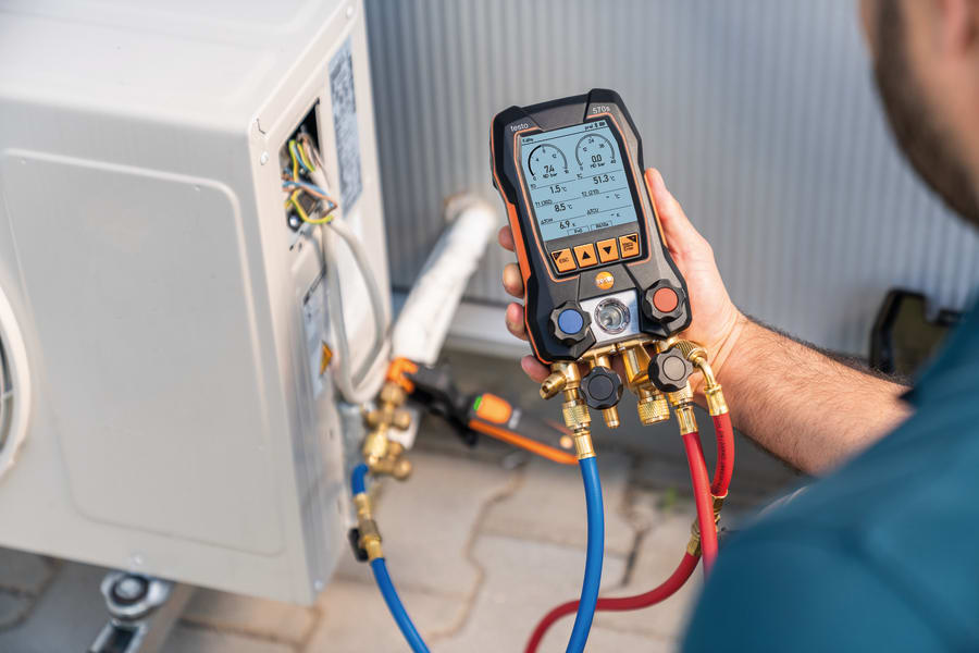 Mantenimiento de bombas de calor con el analizador de refrigeración digital testo 570s