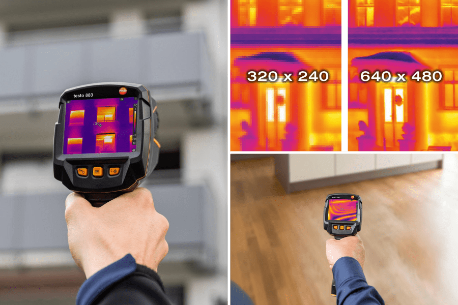 Termocamera testo 883 con alta risoluzione a infrarossi