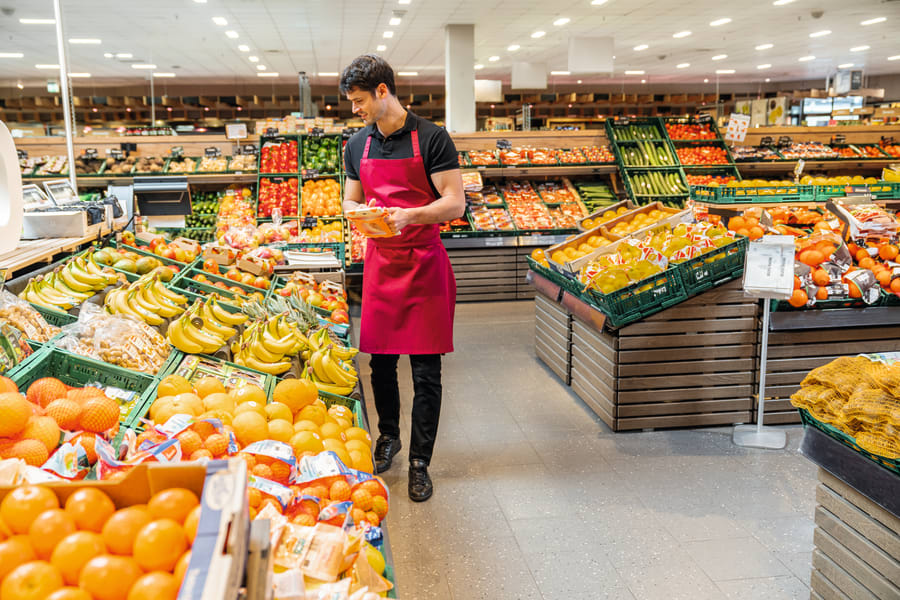 Fruit department in the supermarket