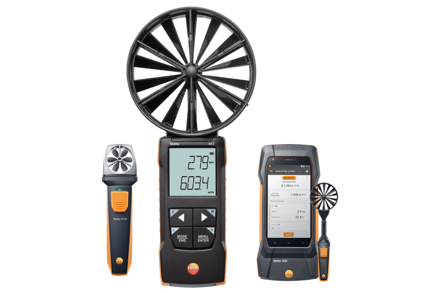 Vleugelrad-anemometer van Testo
