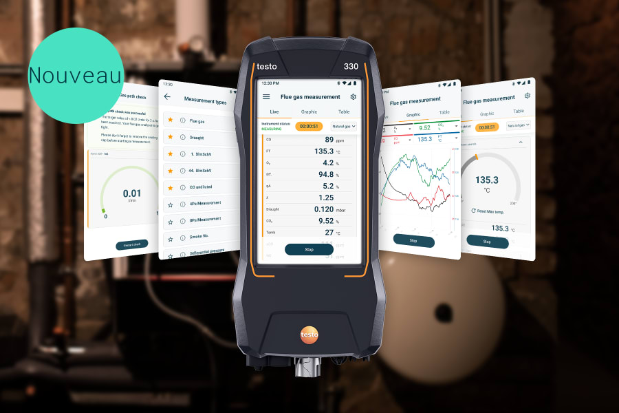 Reliez les mesures, les données et la documentation à l'analyseur de combustion testo 330