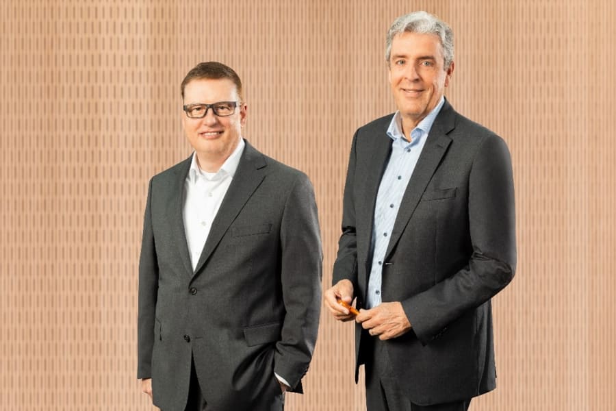 Eckhard Kloth der neue CEO der Testo SE & Co. KGaA und Burkart Knospe, der nun den Vorsitz des Verwaltungsrates übernimmt.