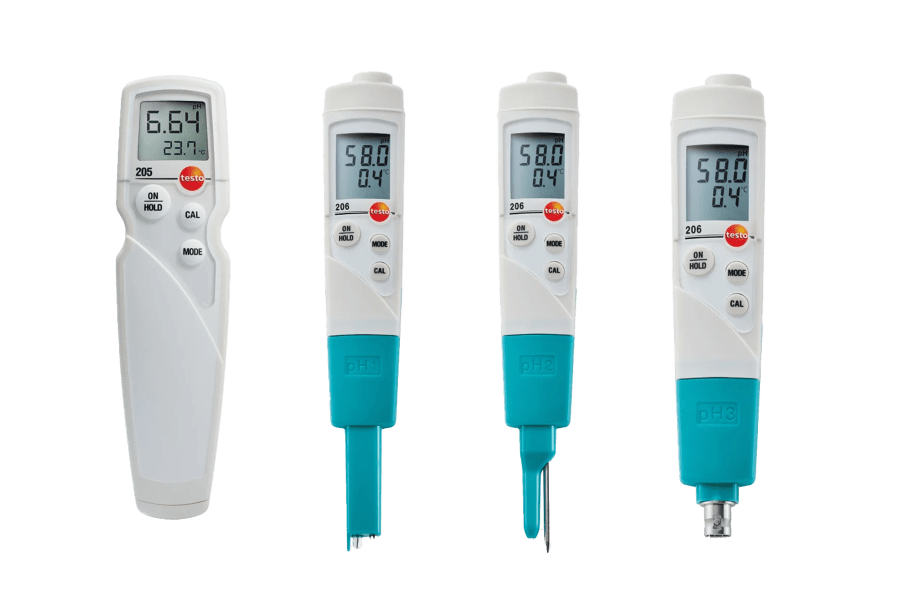 Testo pH-Messgeräte mit unterschiedlichen Elektroden