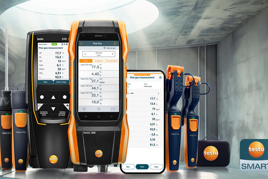 The Testo flue gas analysers.