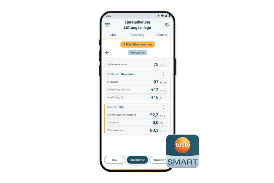 PRO measurement program for balancing ventilation systems