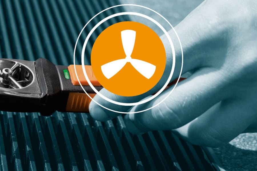 Medición de la velocidad del aire y del caudal volumétrico con las testo Smart Probes