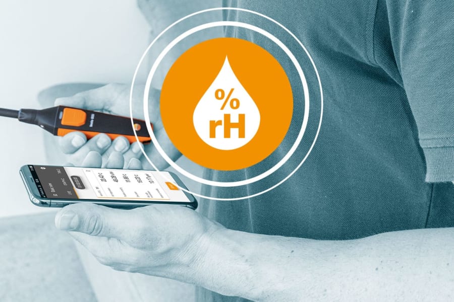 Medición de la humedad relativa con las testo Smart Probes