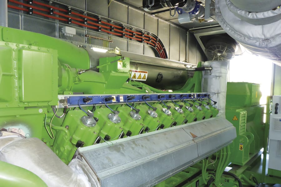 A 2G combined heat and power plant in operation.