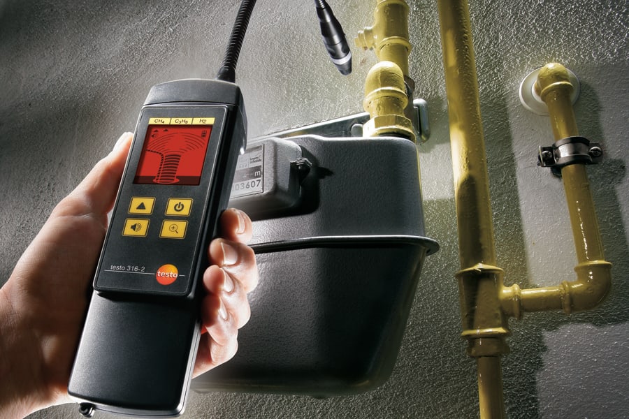 Detección de fugas de gas con el testo 316-2