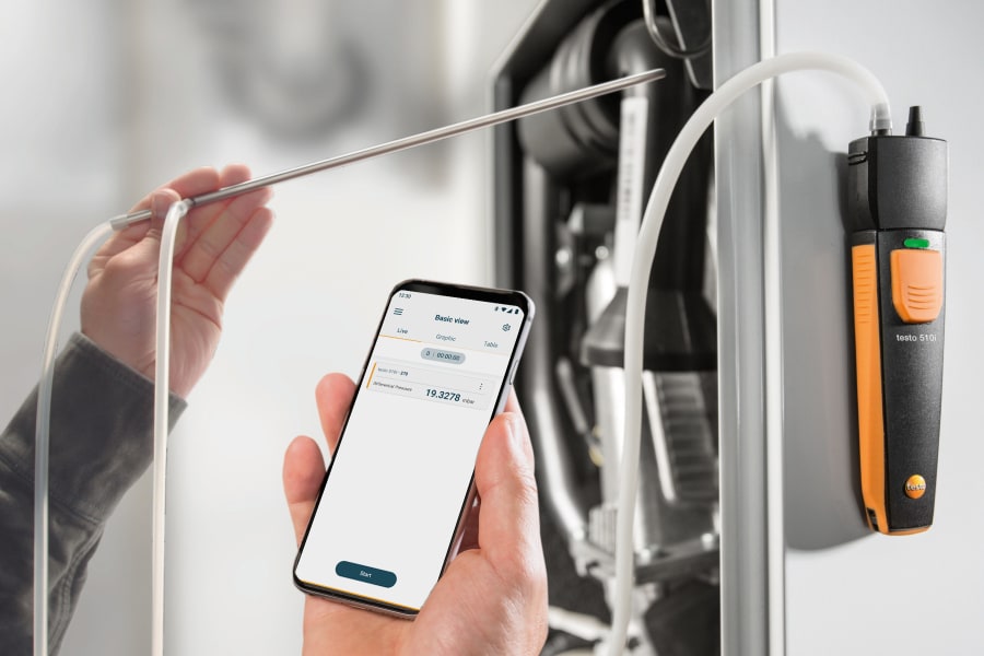Differential pressure measurement on heating systems with testo 512-1
