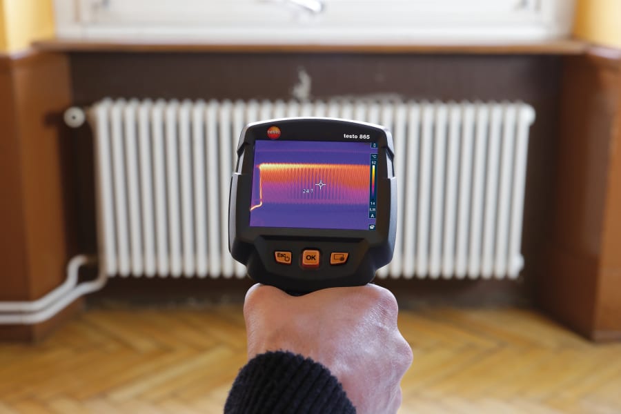 Leckageortung mit der Wärmebildkamera testo 865