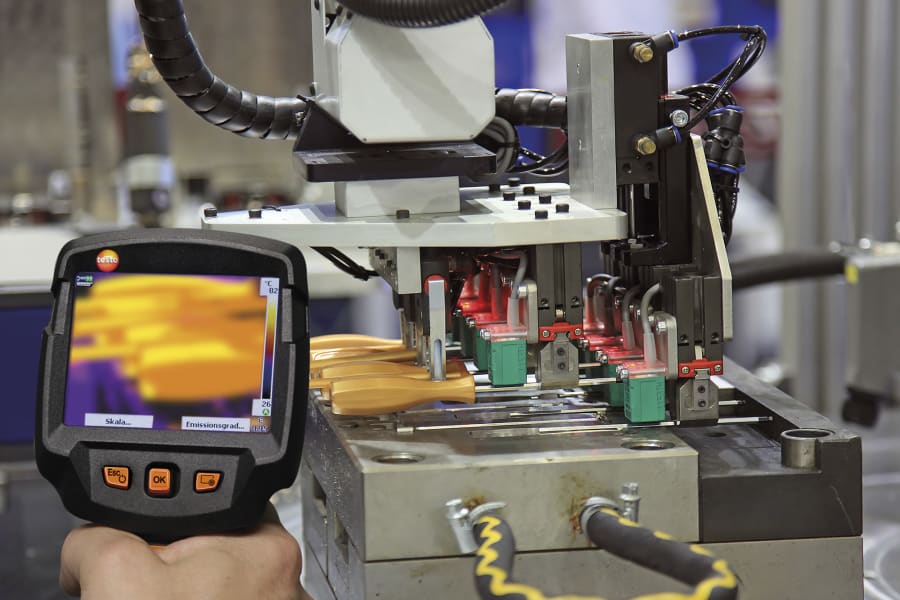 Thermal imaging plastic injection molded part