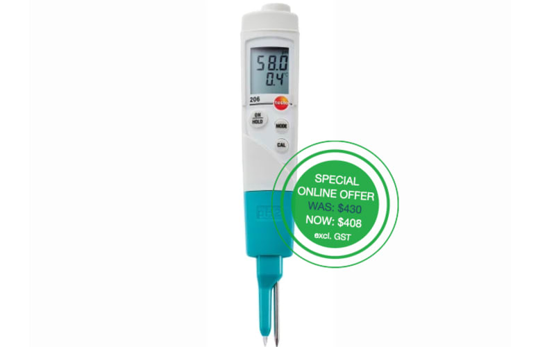 testo 206-pH2 pH meter for semi solids - special online offer