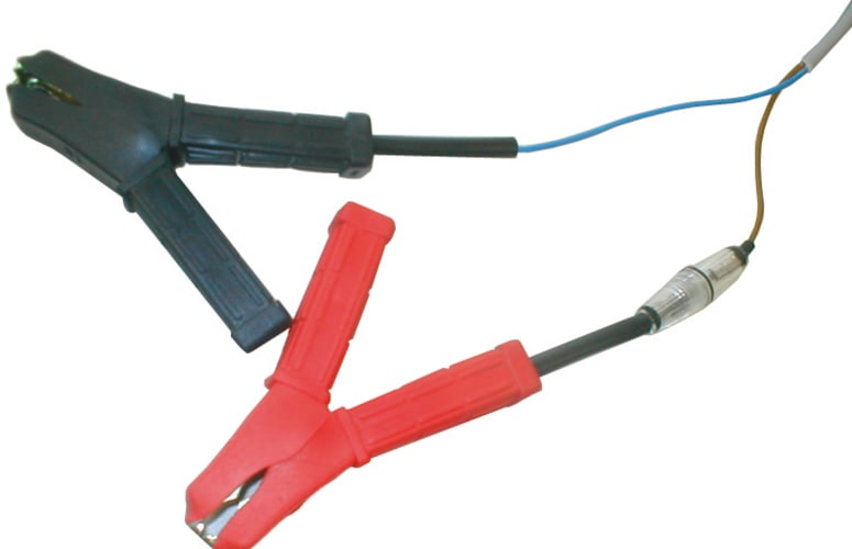 Cable with battery terminals and adapter