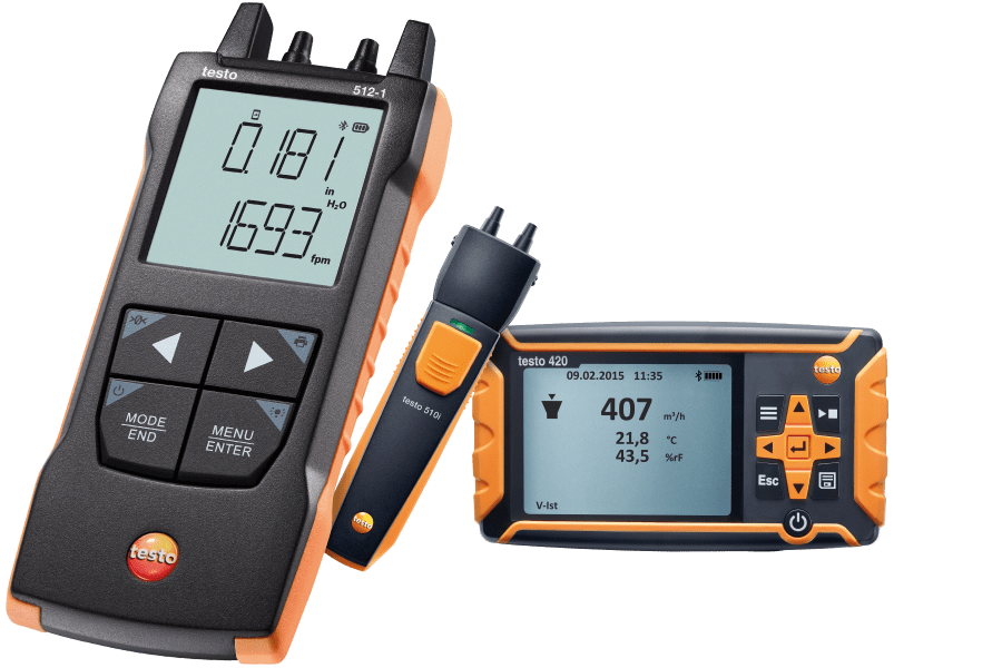 Differential pressure measuring device from Testo