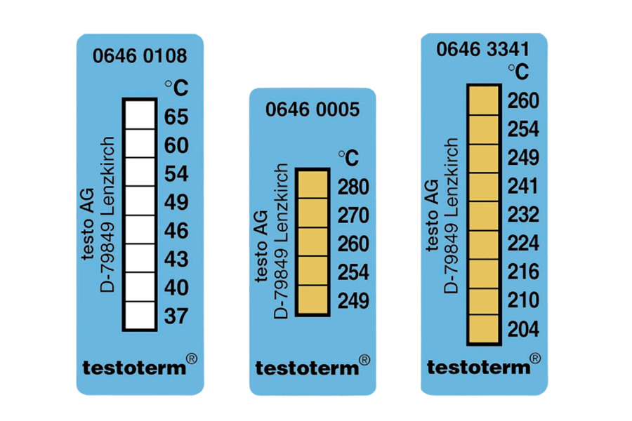 Temperature measuring strips with 14 temperature zones Entech