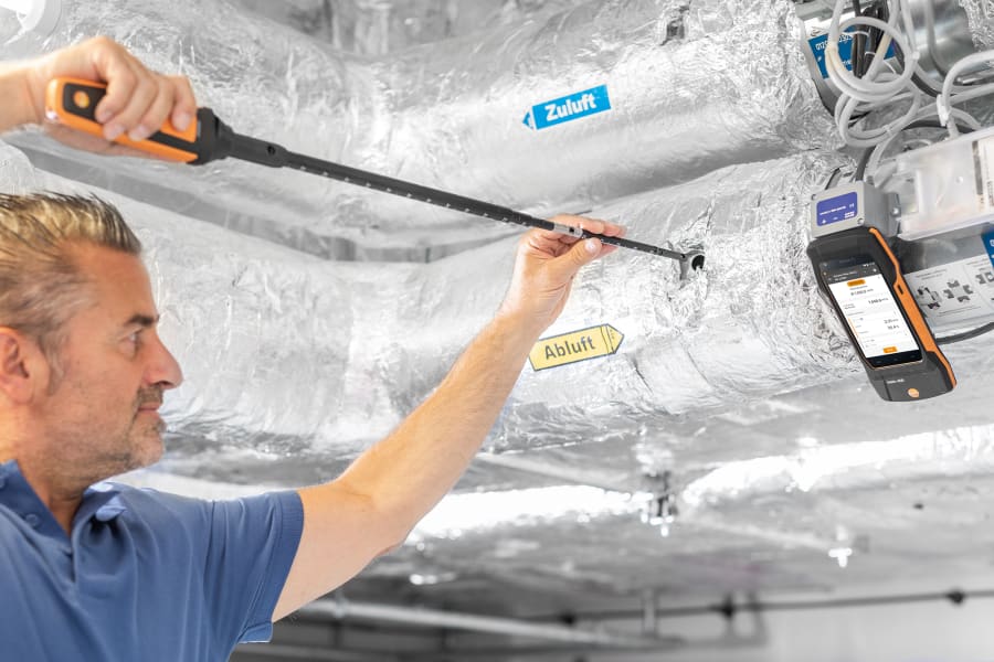 Air velocity measurement with the testo 440