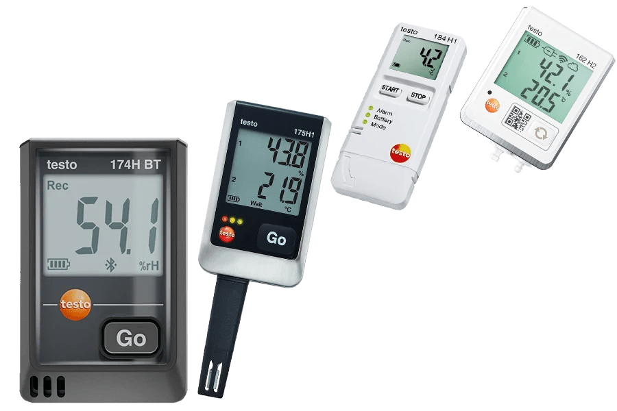 Data loggers for temperature and humidity from Testo