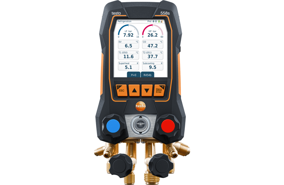 Testo 558s manifold front view for Australian HVAC kit breakdown