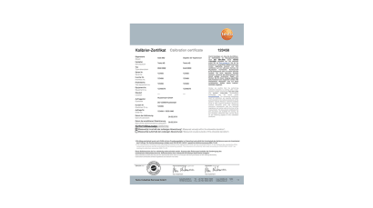 Certificat d'étalonnage