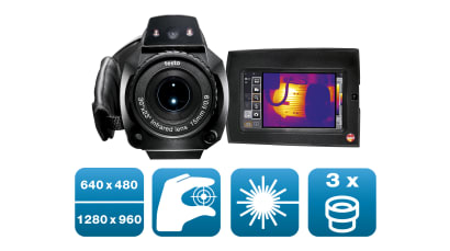 C&aacute;mara testo 890 con tres objetivos