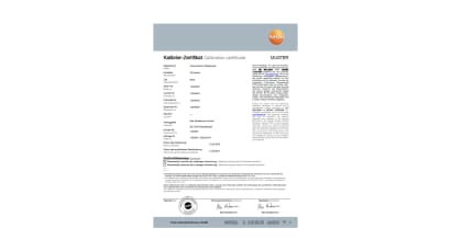Calibration certificate