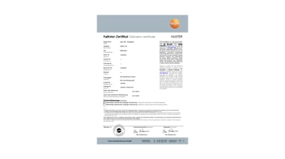 Calibration certificate