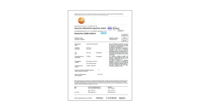 Calicration certificate