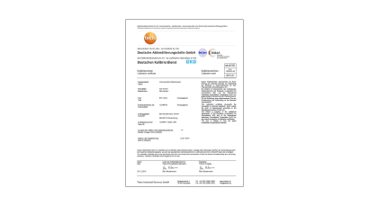 Calibration certificate