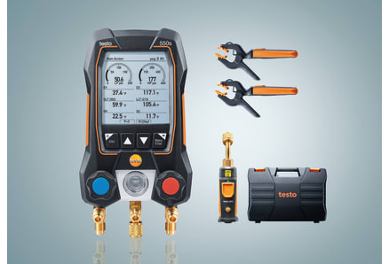 testo 550s Smart Kit – Smart digital manifold with wireless clamp