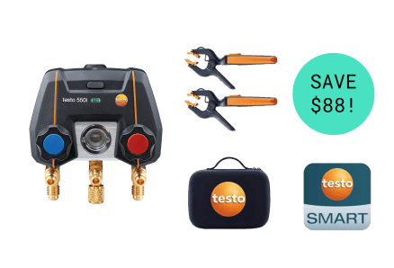 testo 550i Smart Kit – App-controlled digital manifold with
