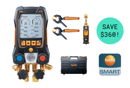 testo 570s Smart Vacuum Kit - Smart digital manifold with wireless