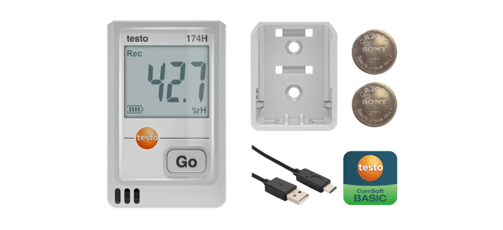 testo 174H- 温湿度計データロガー (USB)