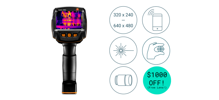 testo 883-1 kit - testo 883-1 thermal imager with with 30° and 12