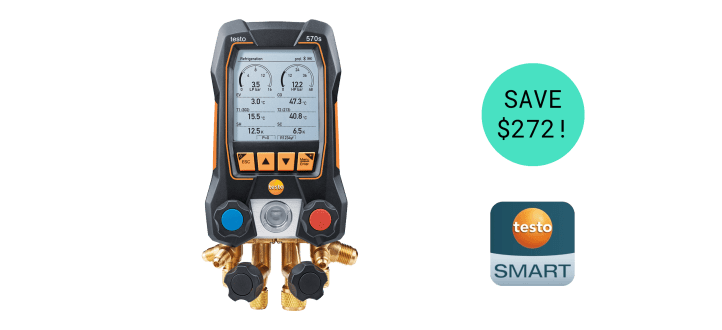 testo 570s - Digital manifold with 4-way valve block, Bluetooth