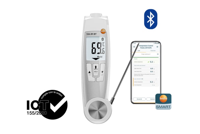 Term&oacute;metro dual con aprobado ICT testo 104 IR BT