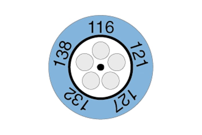 Indicador tipo reloj testoterm de 116 a 138 grados