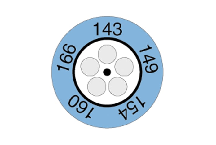 Indicador tipo reloj testoterm de 149 a 166 grados
