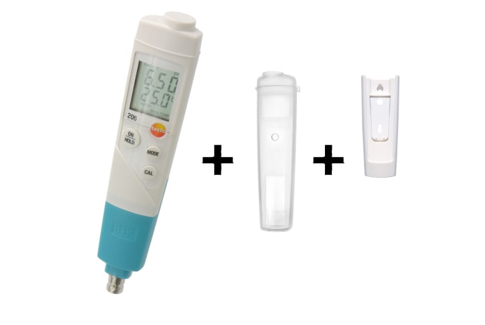 pHmetro, topsafe y clip de sujeción testo 206 pH3