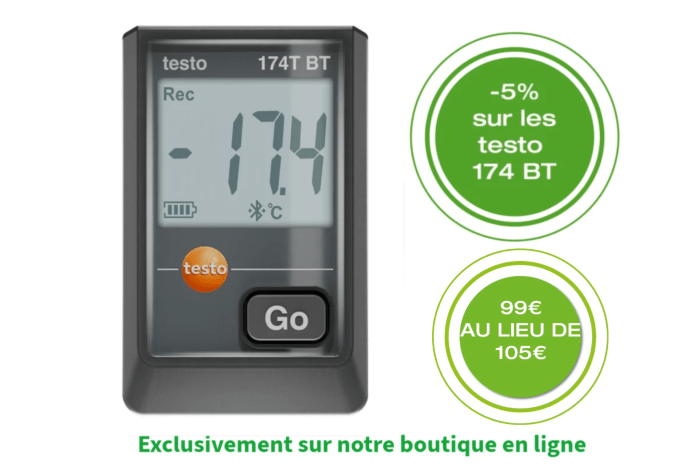 Sonde De Température Testo 0572 1001 - Câble Ruban 2m, Précision ±0.2°C, Pour Aliments, Air, Liquides